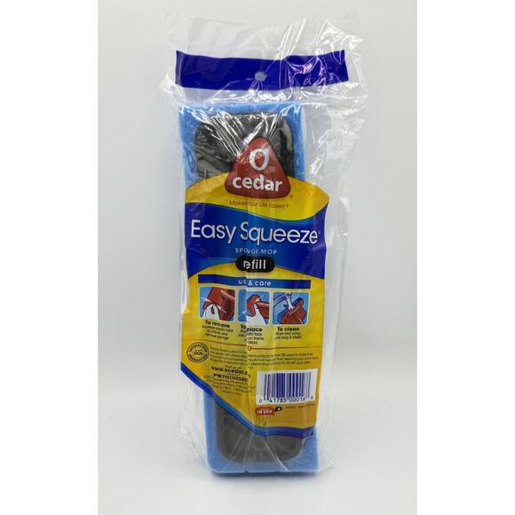 O Cedar Easy Squeeze Sponge Mop Refill Fits Easy Squeeze Hinge Mop New & Sealed - Picture 2 of 2